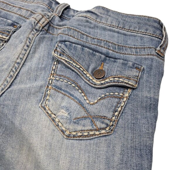 Decree Shorts Denim Jeans Juniors Size 3 Little Blue Distressed - Picture 3 of 7